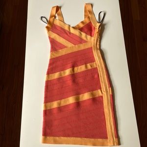 Herve Leger XXS orange dress